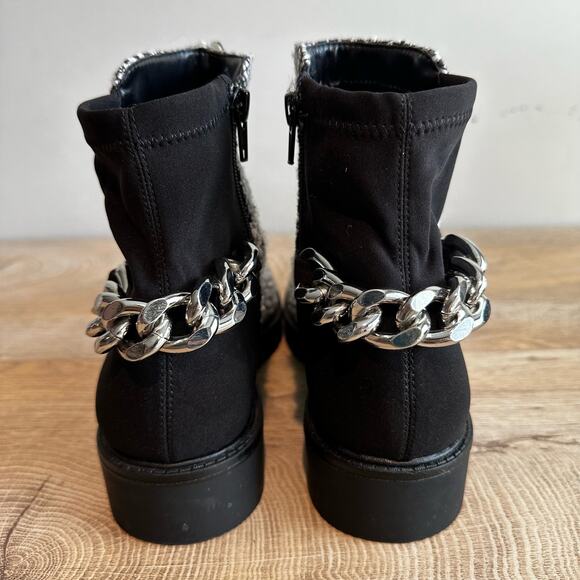 Nine West Talles 2 Tweed and Chain Ankle Moto Boot 8 - Picture 3 of 10